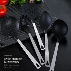 High Quality 5-piece Cooking Utensil Set - Stainless Steel Handle And Nylon Faucet, Non Stick Pan, Heat-resistant, Suitable For Home Use, Kitchen Gift
