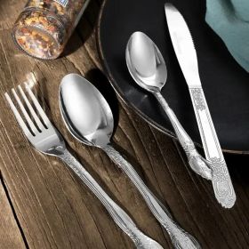 Deluxe Premium Cutlery Flatware Set For The Home - Stainless Steel Cutlery Service With 1 Dinner Fork, 1 Dinner Knife, 1 Dinner Spoon And 1 Tea Spoon