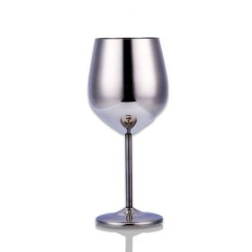 Stainless steel wine glass (Option: Stainless Steel)