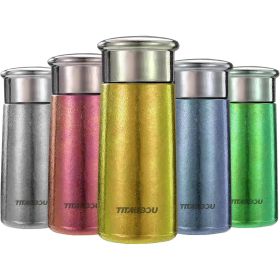 Titanium Alloy Vacuum Double-layer Ultra-light Travel Hot And Cold Universal Sports Insulation Hiking Camping Picnic Yellow Water Cup (Color: Green)