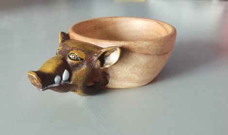 Hand Carved Cup Scandinavian Kuksa Wooden Mug Camping Gear Coffee Cup Kuksa Guksi Kuksa Wild Boar Cups Christmas (Option: 4style)