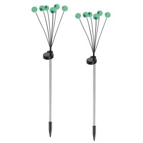 2Pcs Purple Light OR 2Pcs Green Light Solar Scary Eyeballs Lights Outdoor Halloween Decoration Swaying Light Halloween Path Lights Ornaments With Tota (Color: Green)