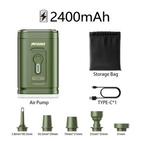 MFIAHUI 2026 Portable Air Pump With Retractable Keychain & 3-Adjustable Lights For Quick Inflate And Air Extraction Camping Travel Home Storage Inflat (Option: TKUS01 004 01)