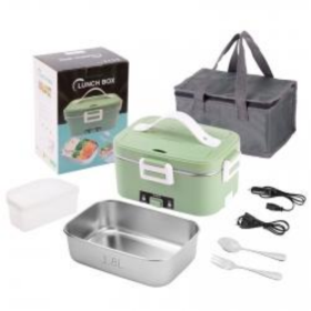 Electric Heating 1.8 Liter Lunch Box For Work, Car And Home (Option: Light green)