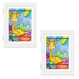 Kids Art Frame Front Opening Wooden Frame Artwork Display Storage Frame A4 Picture Frame Wall Display For Photo Art Projects Picture Children Drawing (Option: White-A4)