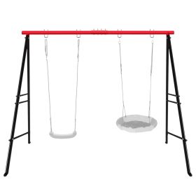 Swing Stand, For Children And Adults, 500 Lbs Heavy-duty Metal A-frame Backyard Swing, For Indoor And Outdoor Use, Red, Stand Only TEMU Can Only Be Li (Color: Red)
