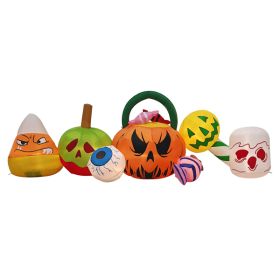 8FT Long Halloween Inflatables Pumpkins Eyeball Candy Outdoor Decorations, Blow Up Yard Decoration With Built-in LEDs Lighted For Lawn Garden Outside (Option: Inflatable Pumpkin Ghost)